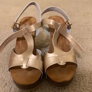 Bella Marie Tan/Floral Wedges